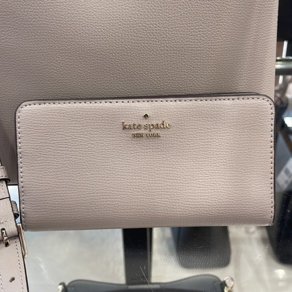 Kate Spade Darcy Large Slim Bifold Wallet Warm Taupe - Picture 2 of 16